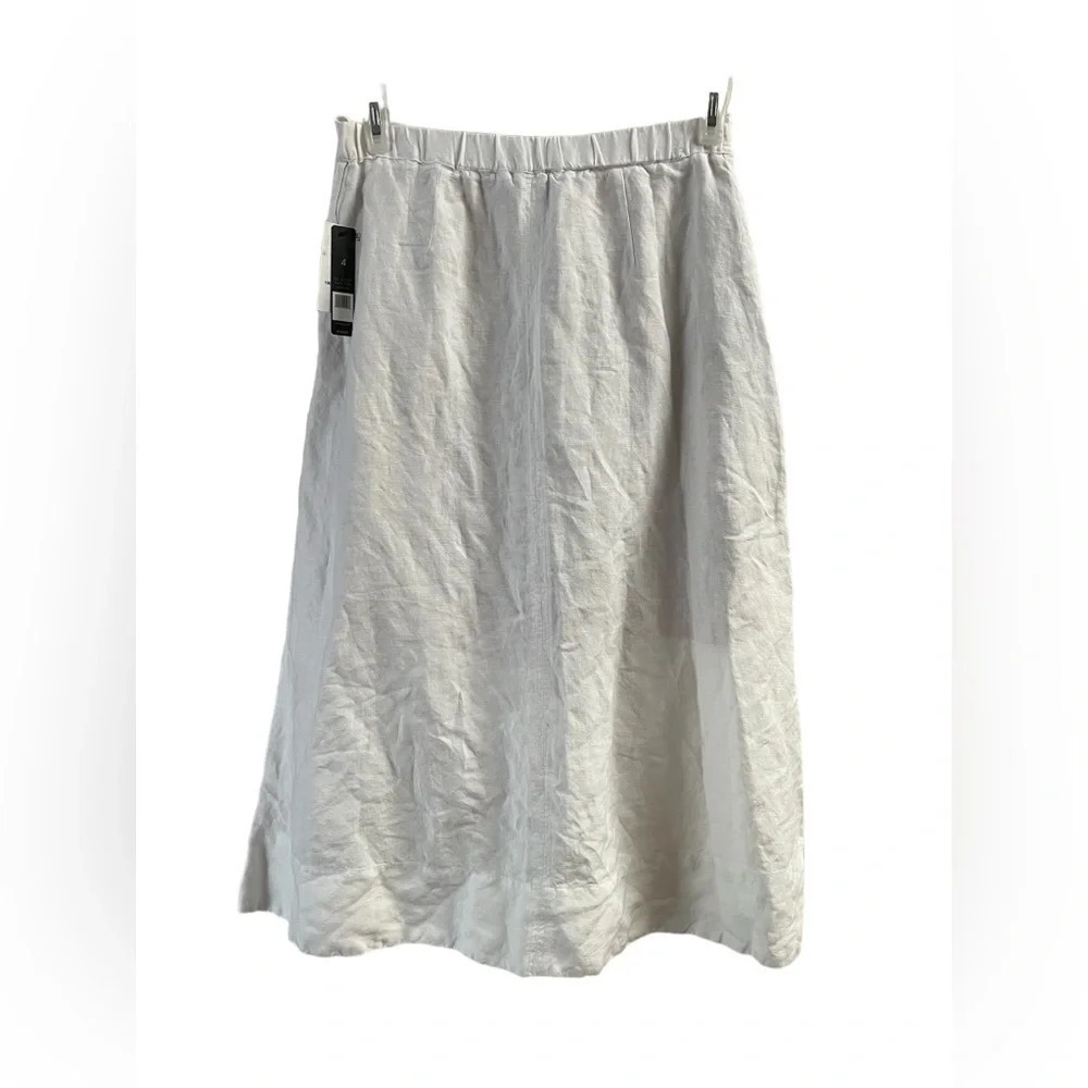 Linen white midi maxi skirt - Picture 5 of 7